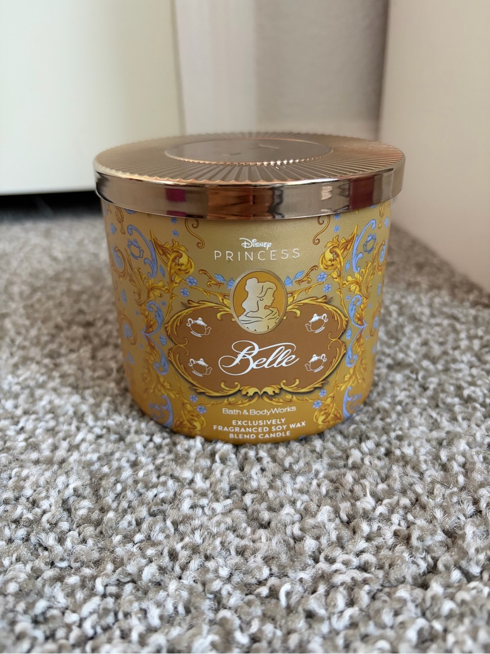 Bath & Body Works Belle Disney Princess Candle - Gold and Blue